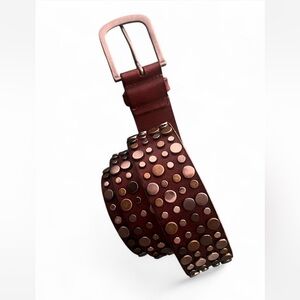 Brown Studded Leather Belt